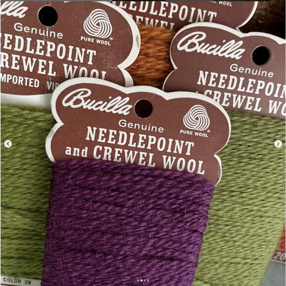 Vintage Bucilla Needlepoint Crewel Wool Cards Halloween Decor Set of 6 - Picture 2 of 4